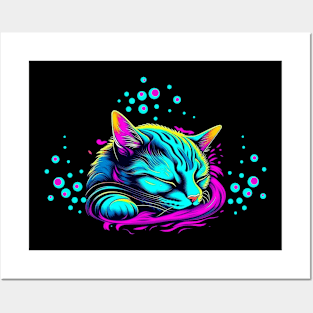 Cute Cat Sleeping Posters and Art